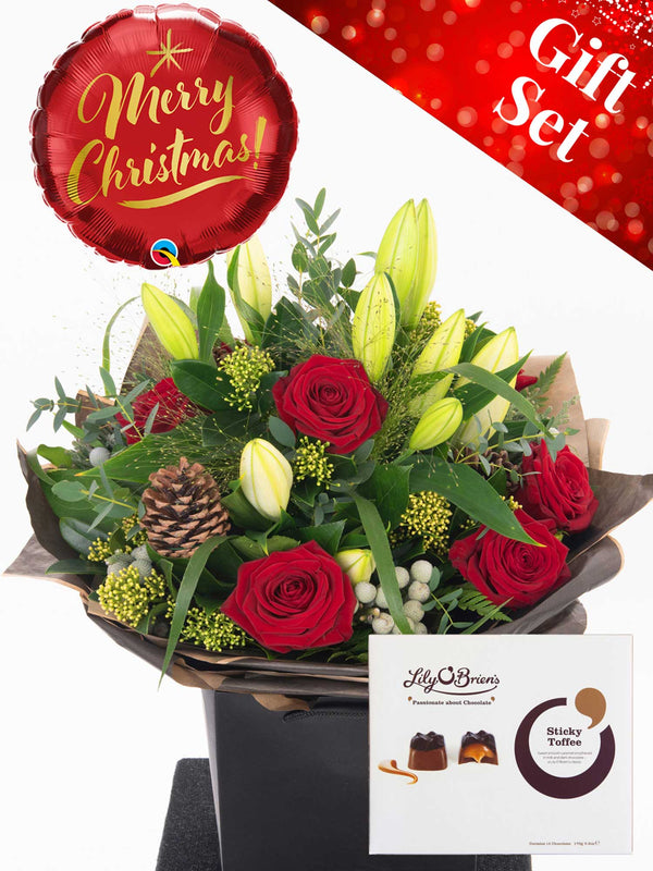 Festive Rose and Lily Gift Set 🎄