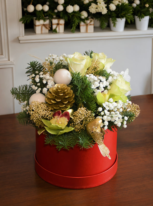 White Gold Festive Hatbox