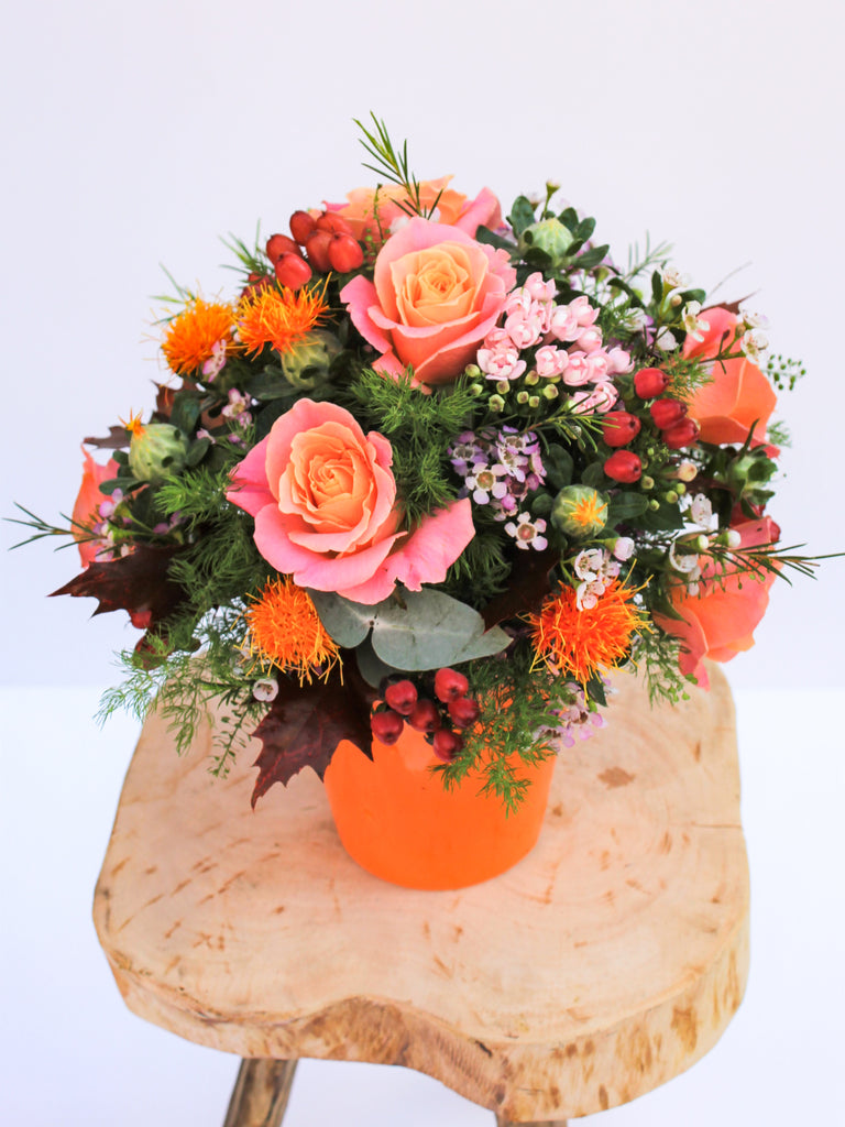 Marigold Flower Vase and Chocolates