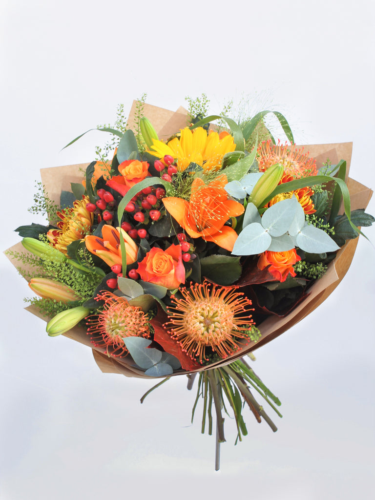 Orange Glow Bouquet and Chocolates