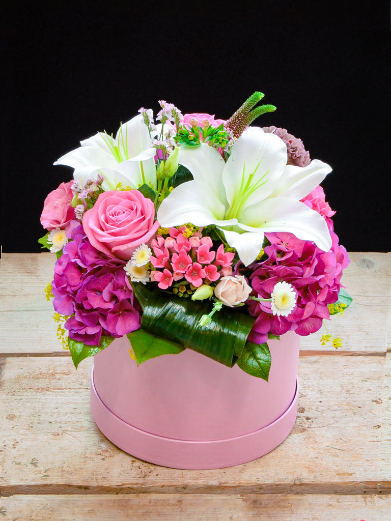 Pink and White Hatbox