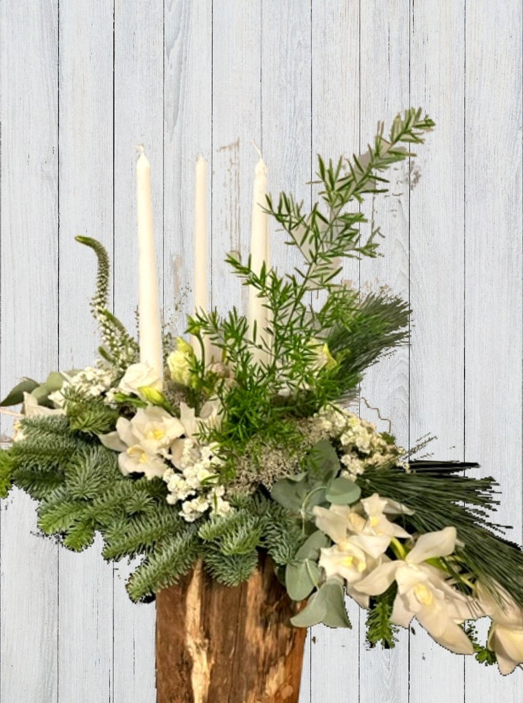 Winter Candle Long Table Arrangement