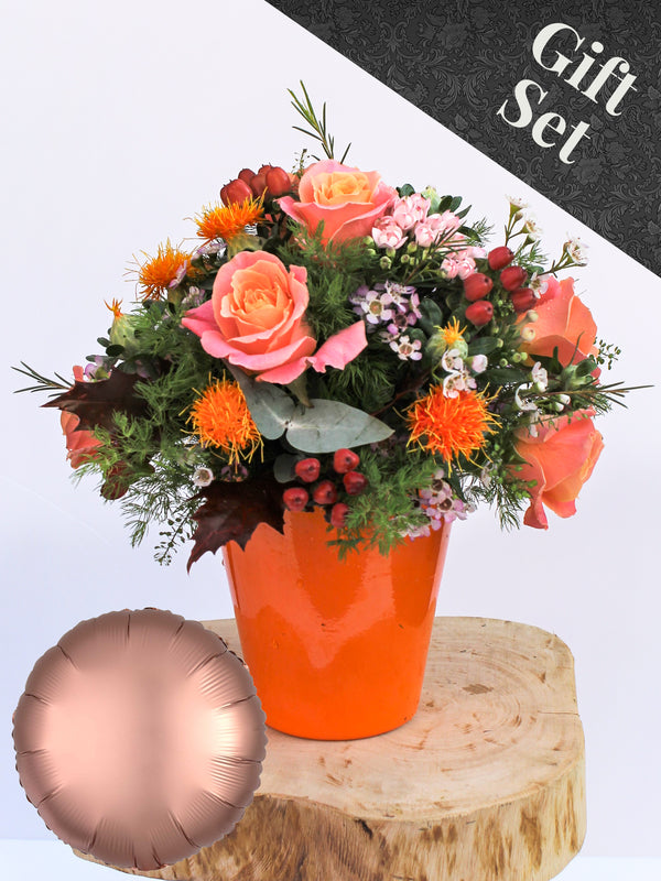 Marigold Flower Vase and Balloon